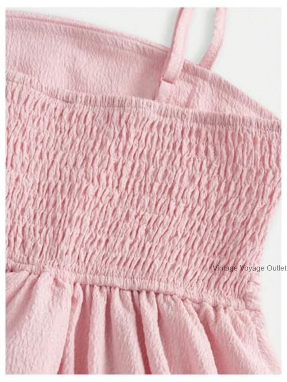 Girls Flowy Ruffle Smocked Cami Dress Square Neck Sleeveless A-Line Summer - Picture 4 of 5